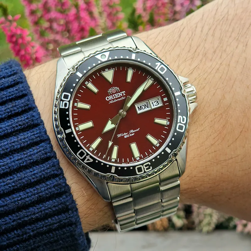 Orient Kamasu Automatic Plabe Maroon Dial Men's Watch- RA-AA0003R